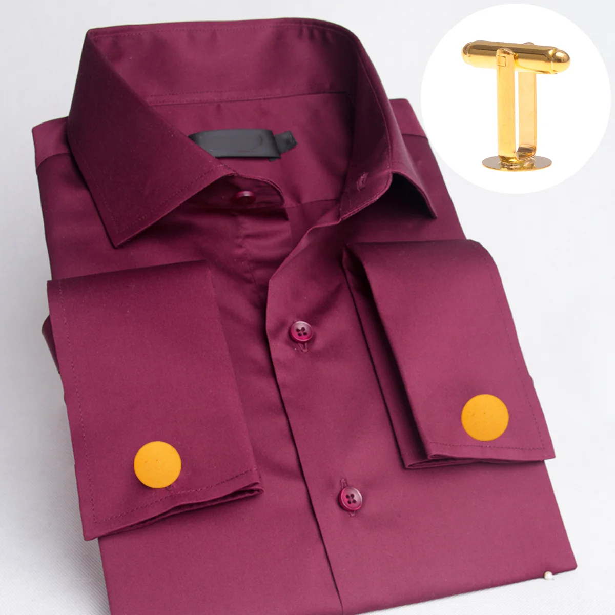 

10Pcs 's Cufflinks Gold 12mm Round French Style Shirt Cuff Buttons Formal Business Jewelry Cuff Links for Casual Suit