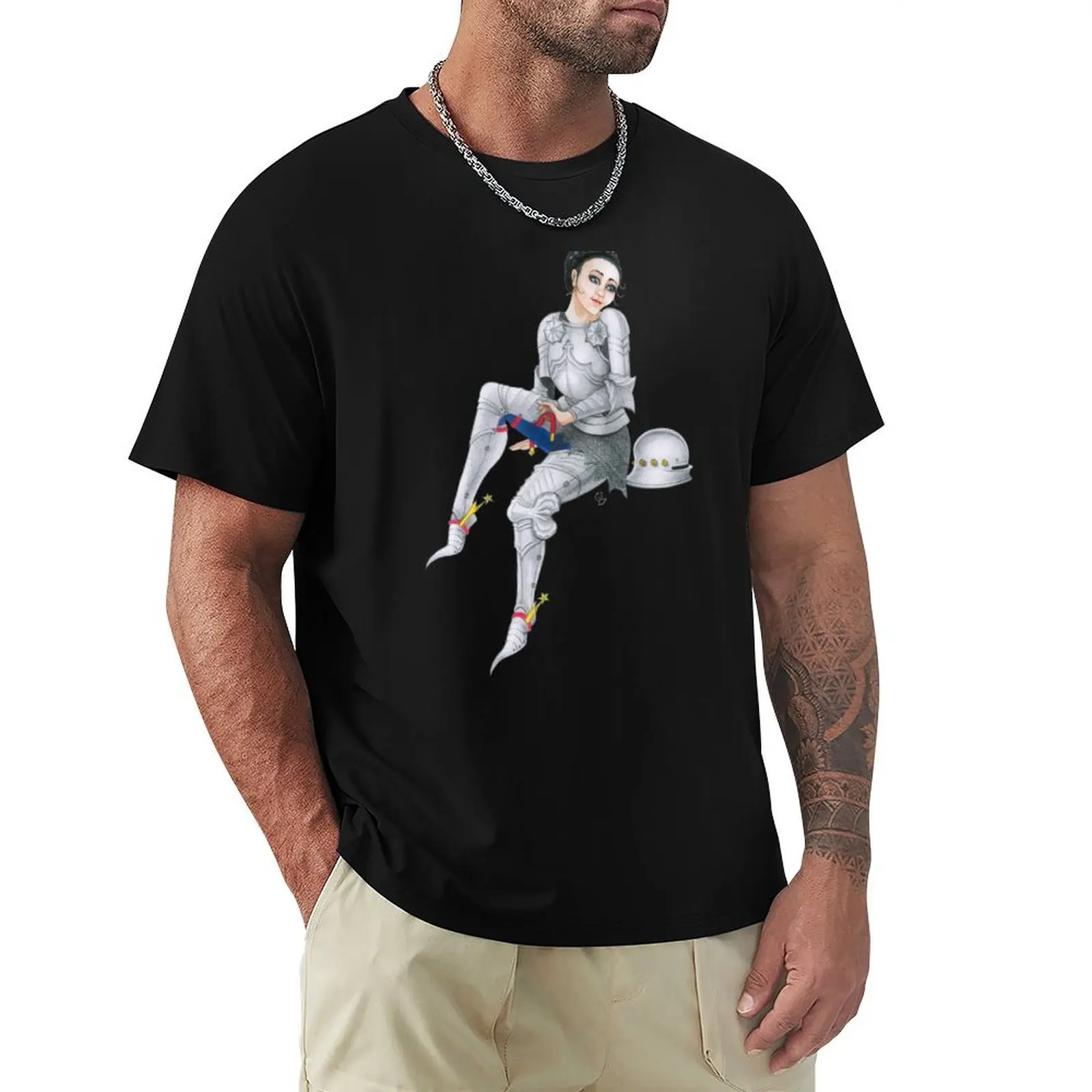 Gothic Knight Pin Up Girl T-Shirt quick-drying shirts graphic tees sports fans oversized t shirts for men