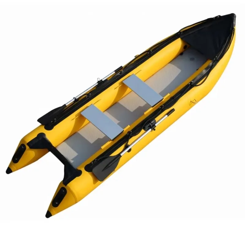 365cm Kayak Inflatable Fishing Boat Air Floor Double Model Ocean Waters Lake PVC Aluminium Hypalon Material Sport Outdoor Use