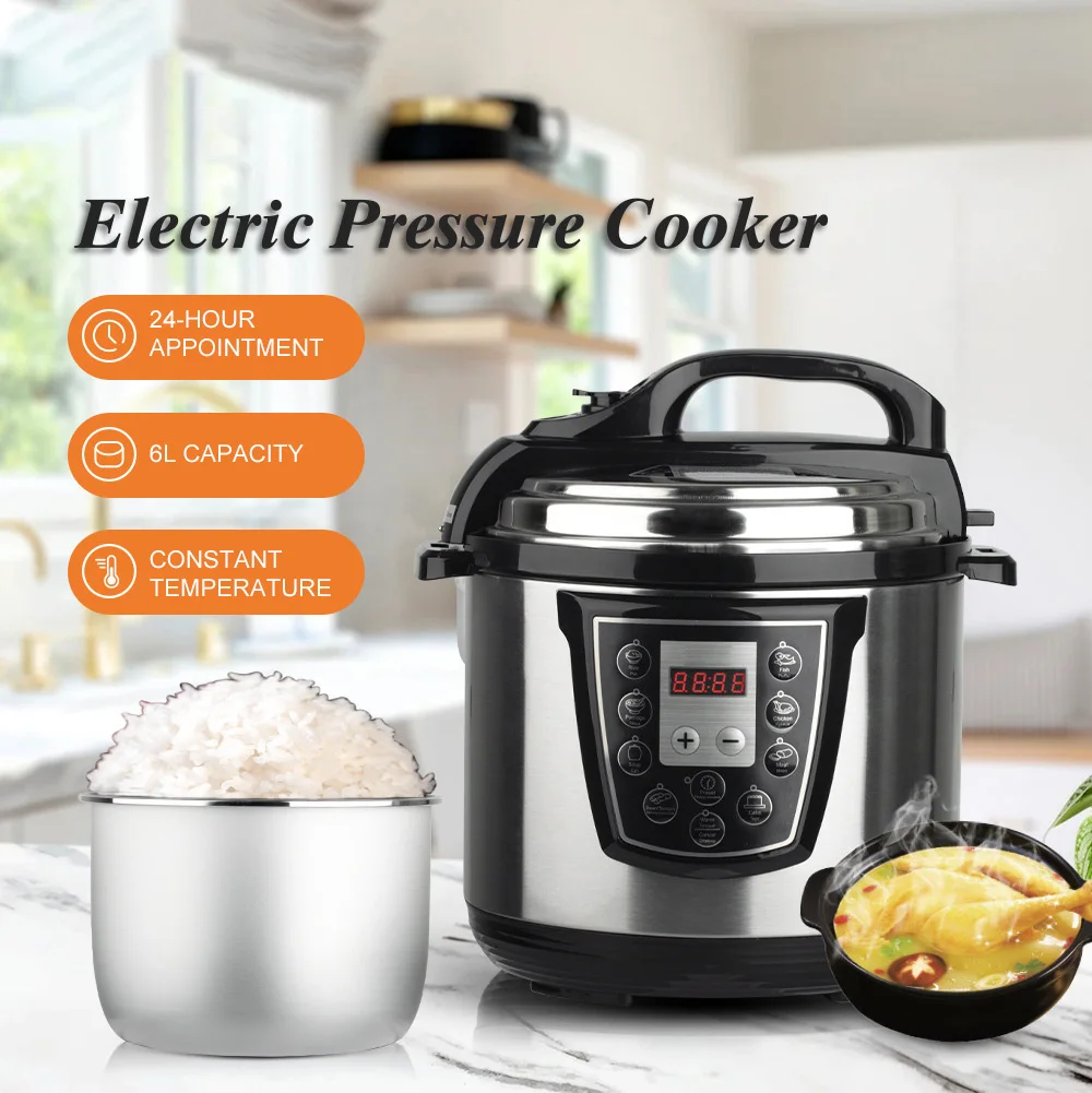 Multifunction Electric Pressure Cooker 6L High Power Reservation Boil Stew Soup Constant Temperature Rice Cooker 220V