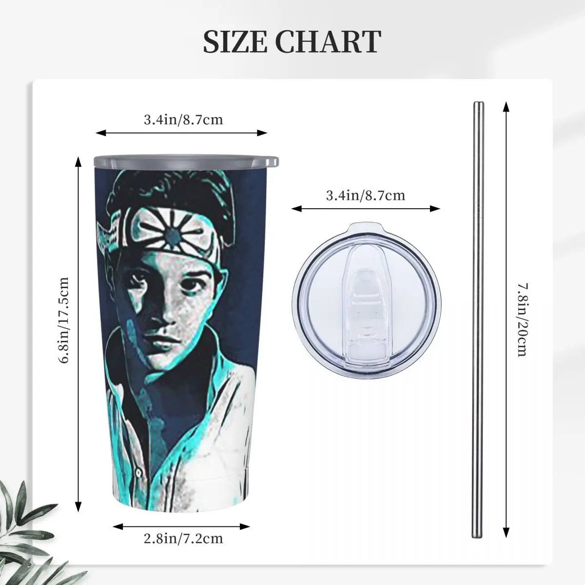 Ralph Macchio - Karate Kid Stainless Steel Tumbler Vacuum Insulated Mugs Thermal Cold Cup Straw With Lid 20oz
