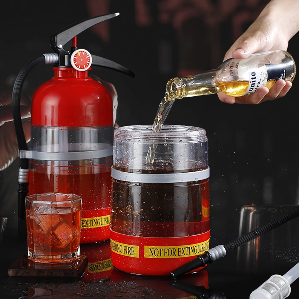 1.5L Beer Wine Drink Dispenser Creative Fire Extinguisher Shape Liquor Dispenser Wine Spirits Beer Beverage Liquor Bar Accessory