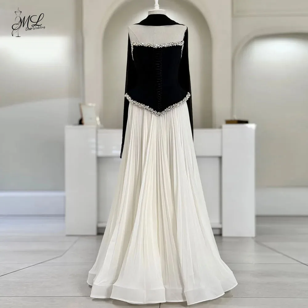 

ML 2026 New Elegant Evening Dresses With Scarf Beaded Sleeveless Strapless Party Dress A-line Pleat Formal dress Customized