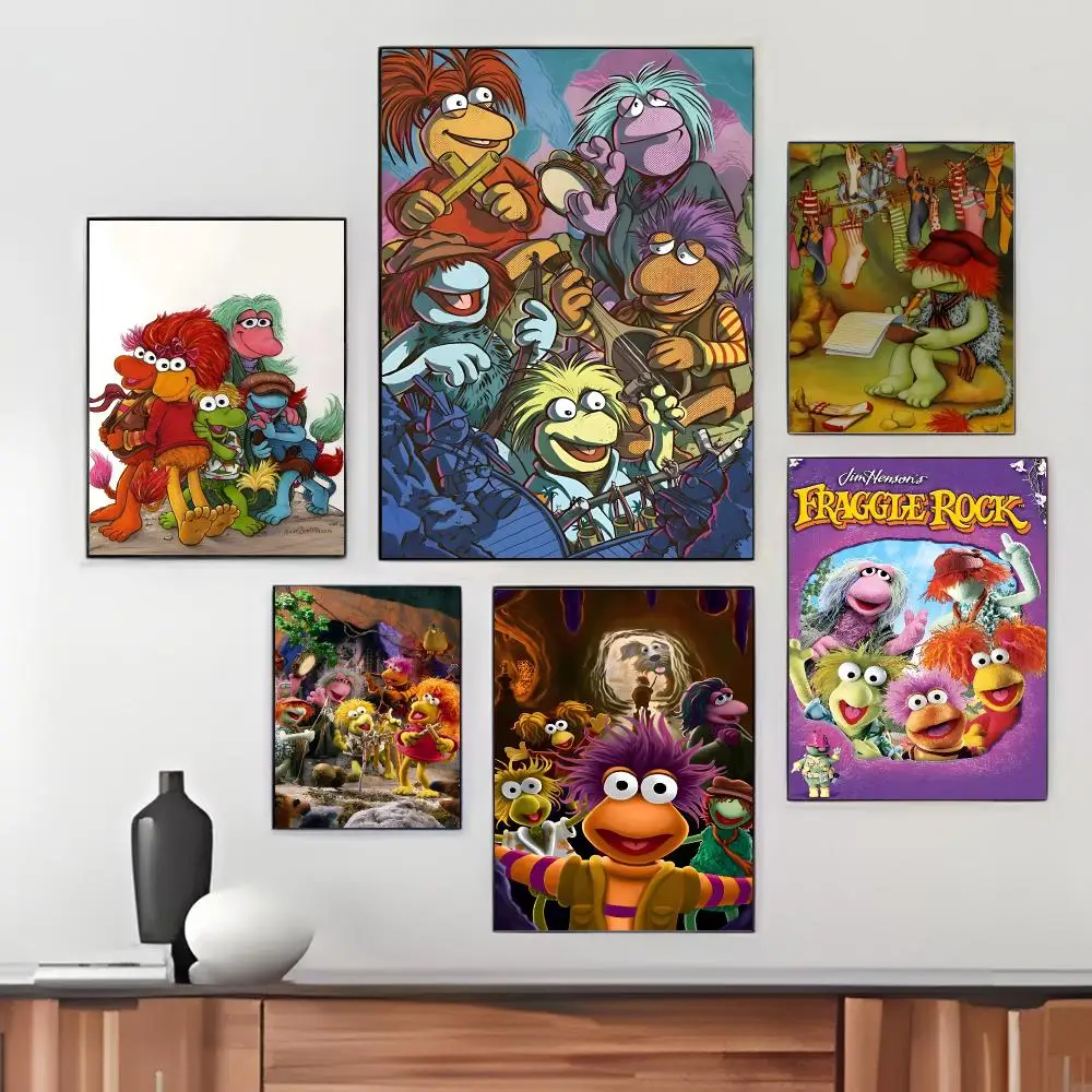 Fantasy Cartoon Fraggle Rock Poster Pegatina artistica HD autoadhesiva impermeable para salon dormitorio