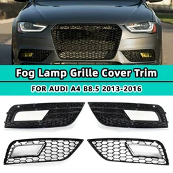 Fog Light Lamp Cover Honeycomb Front Grille Grill For Audi A4 B8.5 2013-2016 Front Bumper Lower Grille RS4 Style Car Accessories