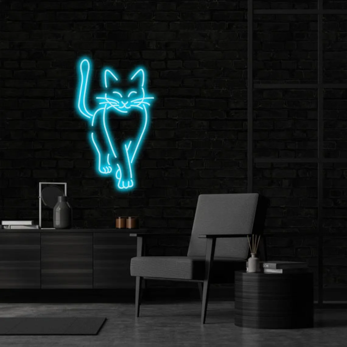 Imagem -06 - Andando Cat Neon Led Sign Decoração do Quarto Presentes do Amor do Gato Decoração de Néon da Parede Bonito Luz da Noite