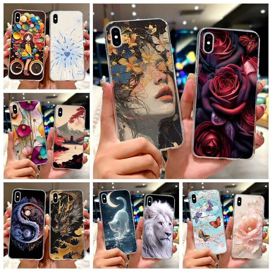 

For iPhone X XR XS Max Case Luxury Fashion Painted Cover Soft Silicone Phone Case For iPhone XS Max iPhoneX iPhoneXR Fundas Bags
