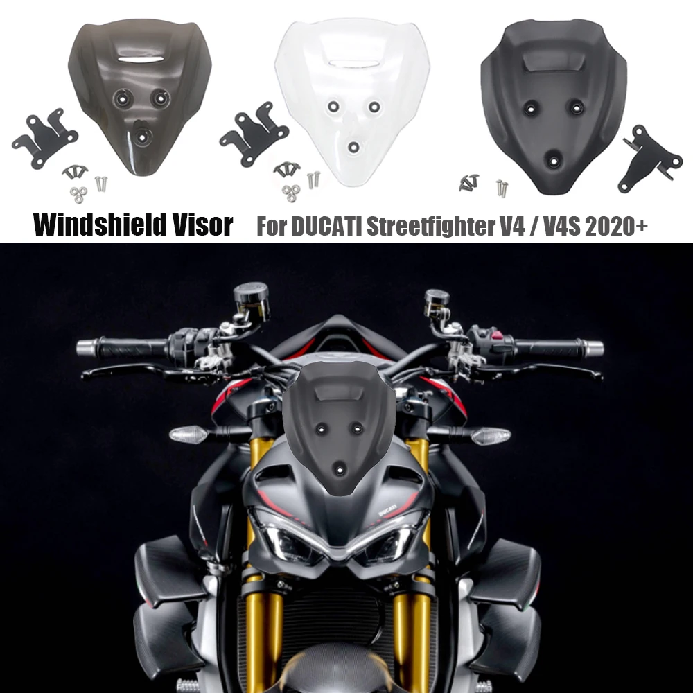 

2020 2021 Motorcycle Windscreen Windshield Viser Baffle VIsor Wind Deflectors Screen Protector FOR DUCATI Streetfighter V4 S V4S