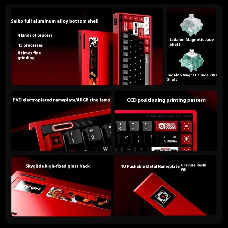 TITANNATION TITAN68HE Pro Mechanical Keyboard Magnetic Switch 8k Polling Rate RGB Customized Gaming Keyboard Pc Gamer Accessory