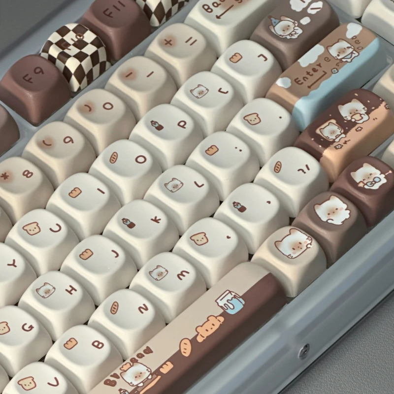 Imagem -03 - Siamese Cat Bakery Tema Keycaps Grupo Bonito Keycaps Sublimação Pbt Perfil Moa Acessórios Teclado Mecânico