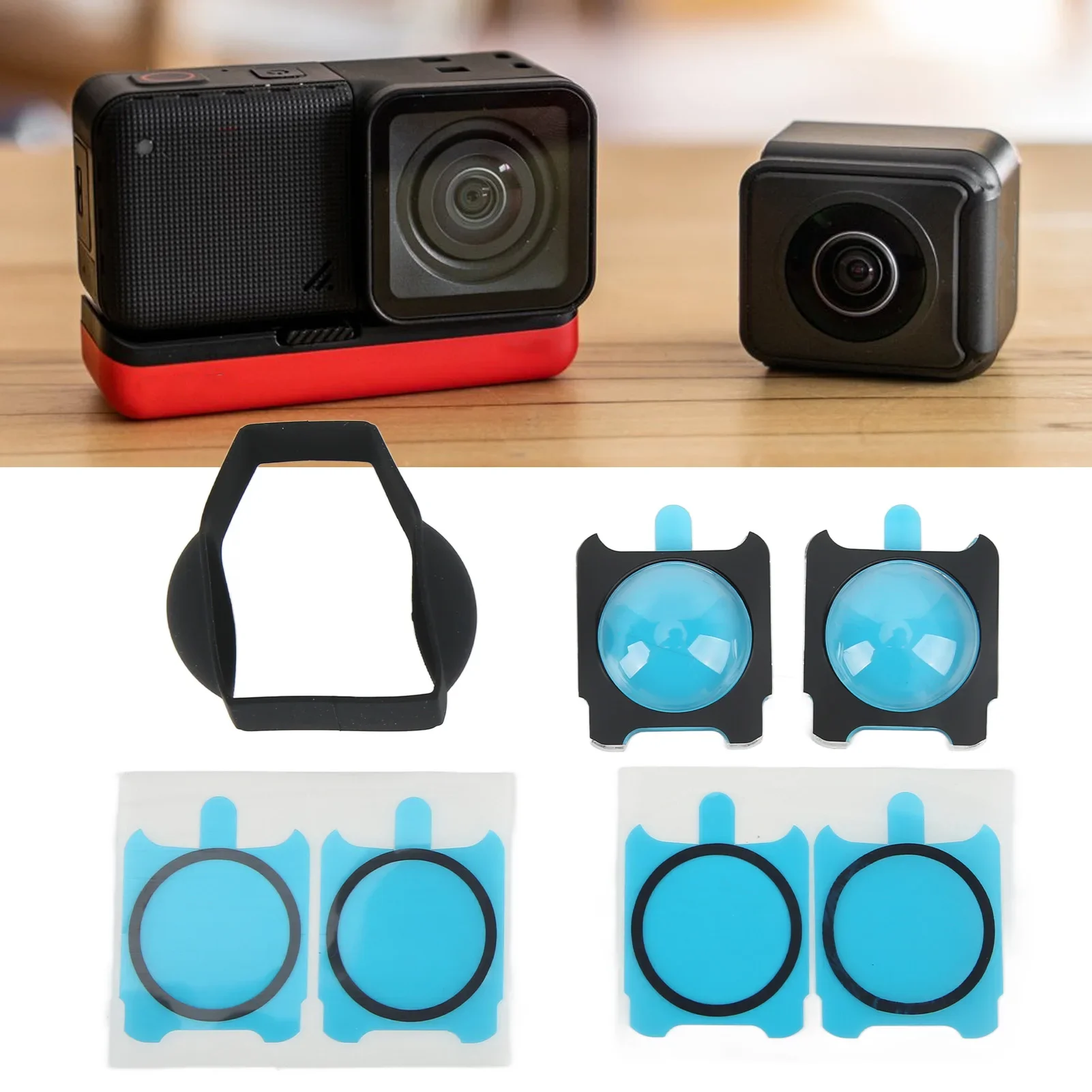 Adhesive Lens Guards Protector Action Camera Lens Guard Corrosion Resistant with Silicone Protective Cover for Outdoor Shooting