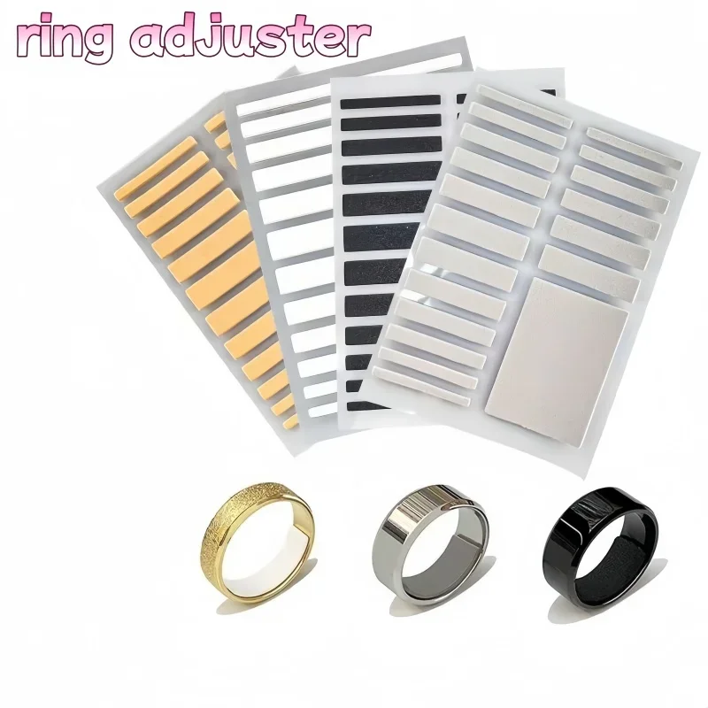 مخفض حجم الخاتم غير المرئي - ملصقات ضبط حلقة السيليكون الشفافة، أدوات مجوهرات مضادة للانزلاق للخواتم الفضفاضة بجميع الأحجام