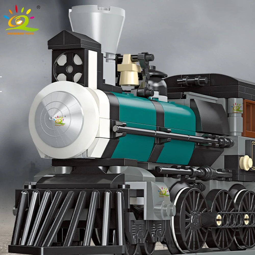 

HUIQIBAO TH 10 Steam Rail Train Building Blocks Simulation Retro Railway Train Festival Gift for Adults Christmas Birthday Gift