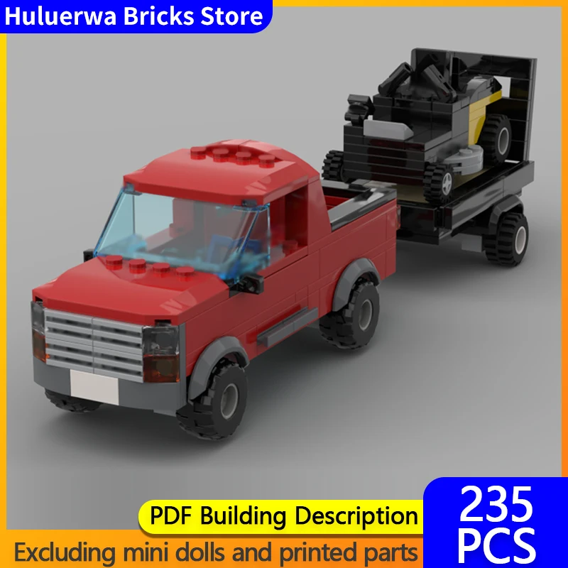 

Модель городской автомобиль MOC, строительные кирпичи, набор грузовиков и газонокосилок, модульная технология, детские праздничные подарки, сборка игрушек, костюм