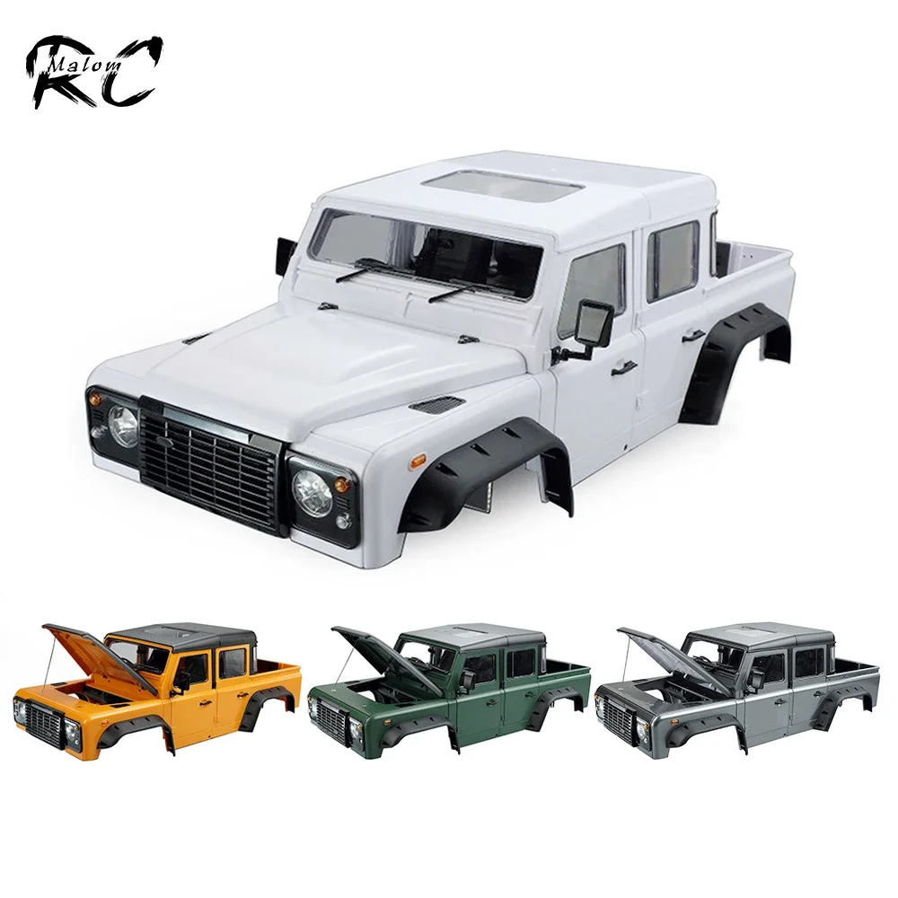 313mm Wheelbase Hardbody Defender 130 Pickup Body Kit for 1/10 Scale Truck RC Crawler Axial SCX10 90047  TRX4 Redcat GEN8