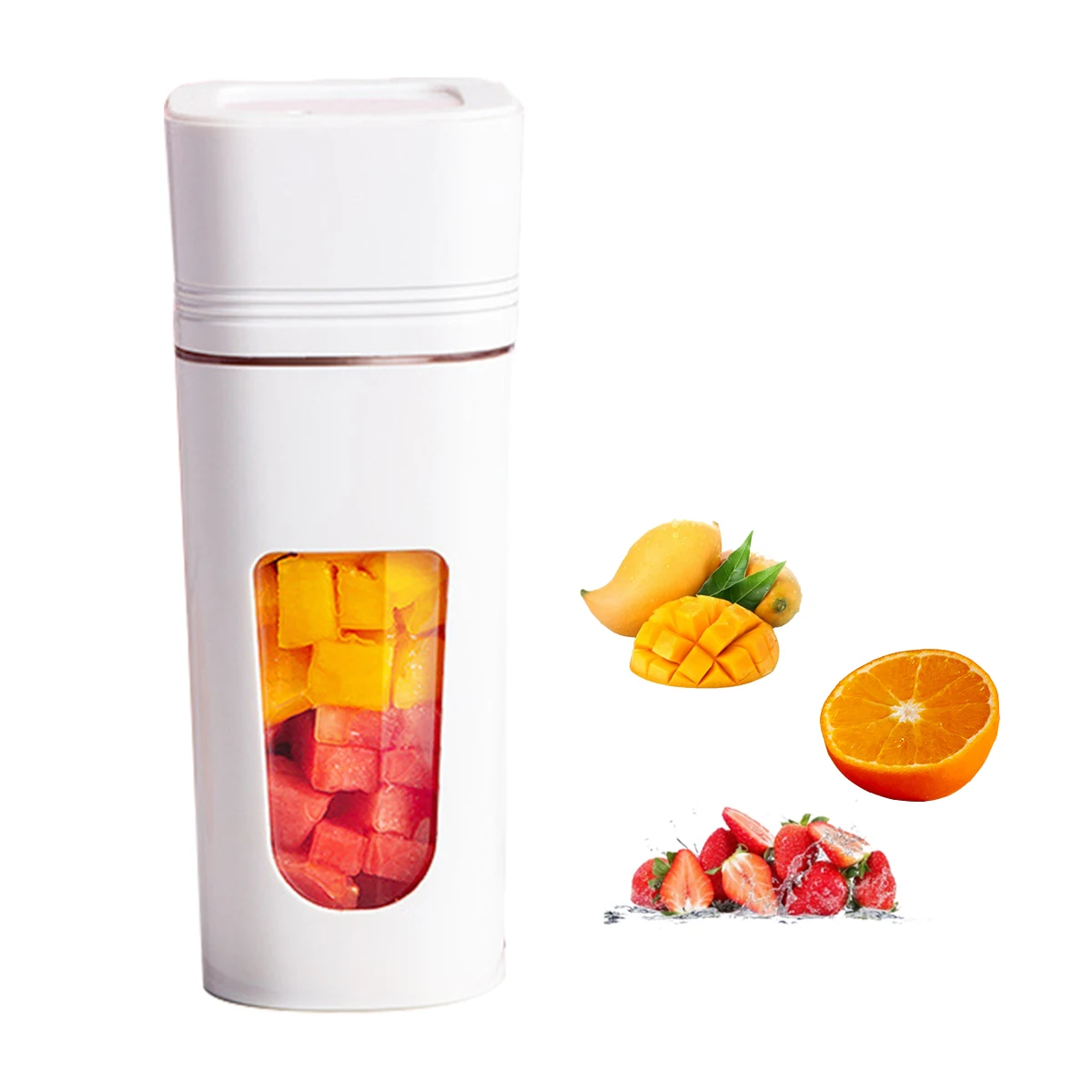 350ML Portable Blender Cup with Lanyard 4 Stainless Blades Juice Mixer Creative Recharging Method Vegetables Fruit Mixing Juicer