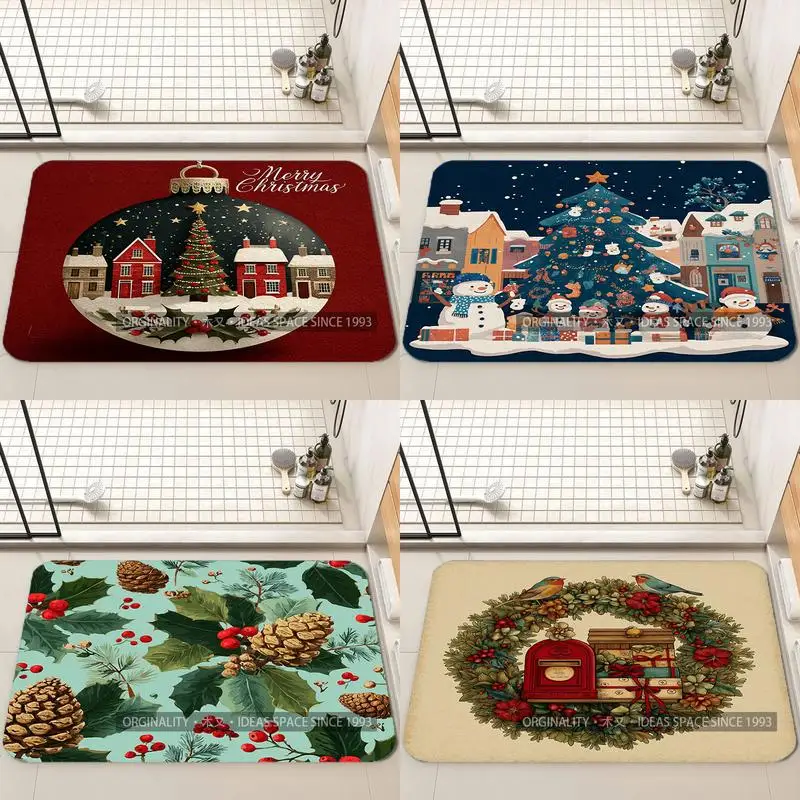 

Christmas Pattern Floor Mat Living Room Decoration Home Sofa Non-Slip Carpet Study Bedroom Tatami Children'S Soft Floor Mat
