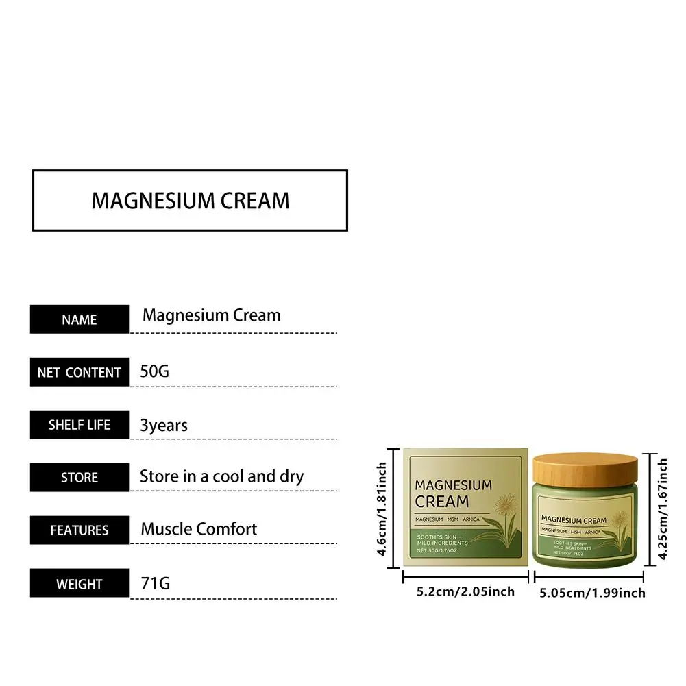 1-3 Stück Magnesium-Beruhigungscreme für den Körper - Lindert Verspannungen und Muskelbeschwerden, Tiefenwirksame Feuchtigkeitspflege für Alle Hauttypen – Detail 17