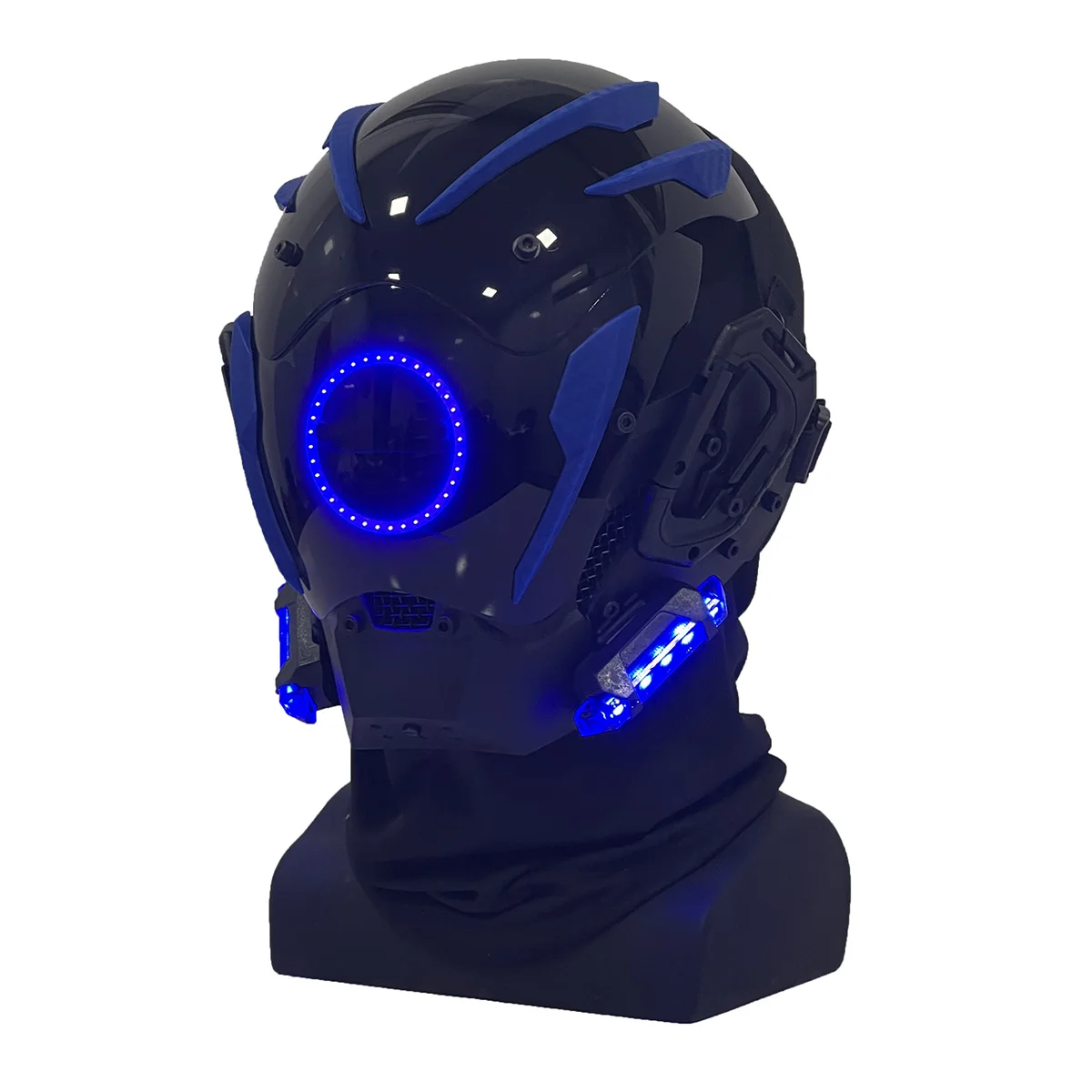 Cyberpunk Mask Show LED Glow Halloween Props Future Technology Clothing Matching Role Play Prom Bar Mask