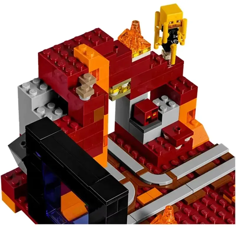 Blocs de Construct du portail de l'enfer de Nether، jouets en briques pour enfants، minifigurines d'anniversaire، 21243 cad #5