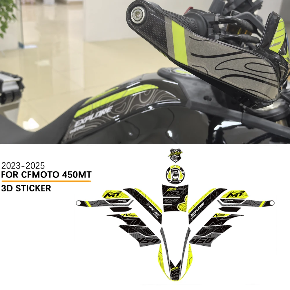 For CFMOTO 450MT  Adventure Bike Waterproof Protective Stickers Tank Pad Motorcycle Hand Guards 3D Epoxy Resin Sticker 2023-