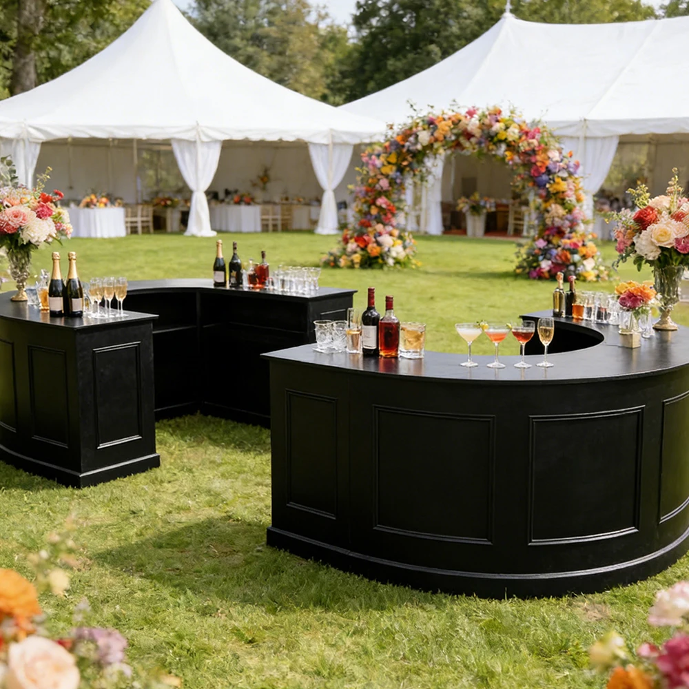 High-quality luxury solid wood wedding furniture, oval combination bar for events