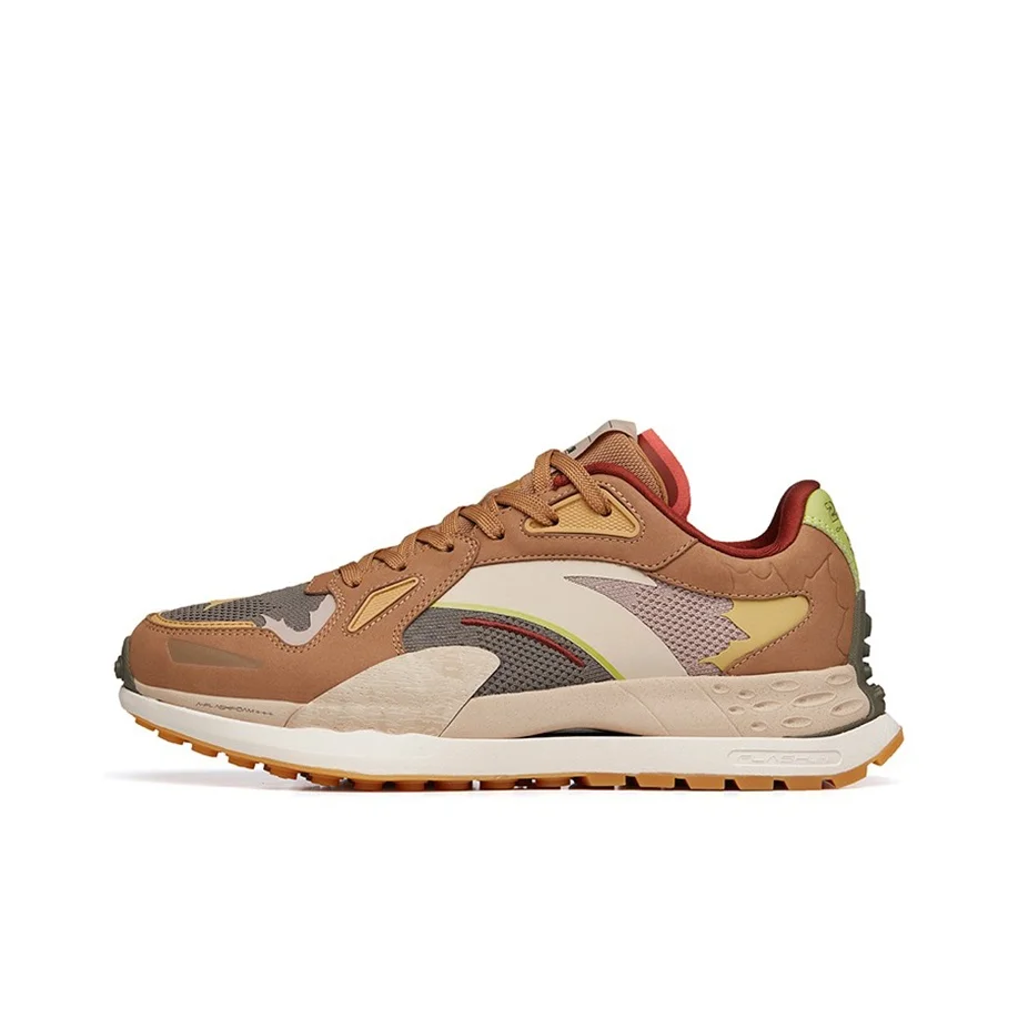 

Anta Cushioning Slip Resistant Abrasion Resistant Lightweight Low top Running Shoes Women's Brown Green Gray 122235560A-2