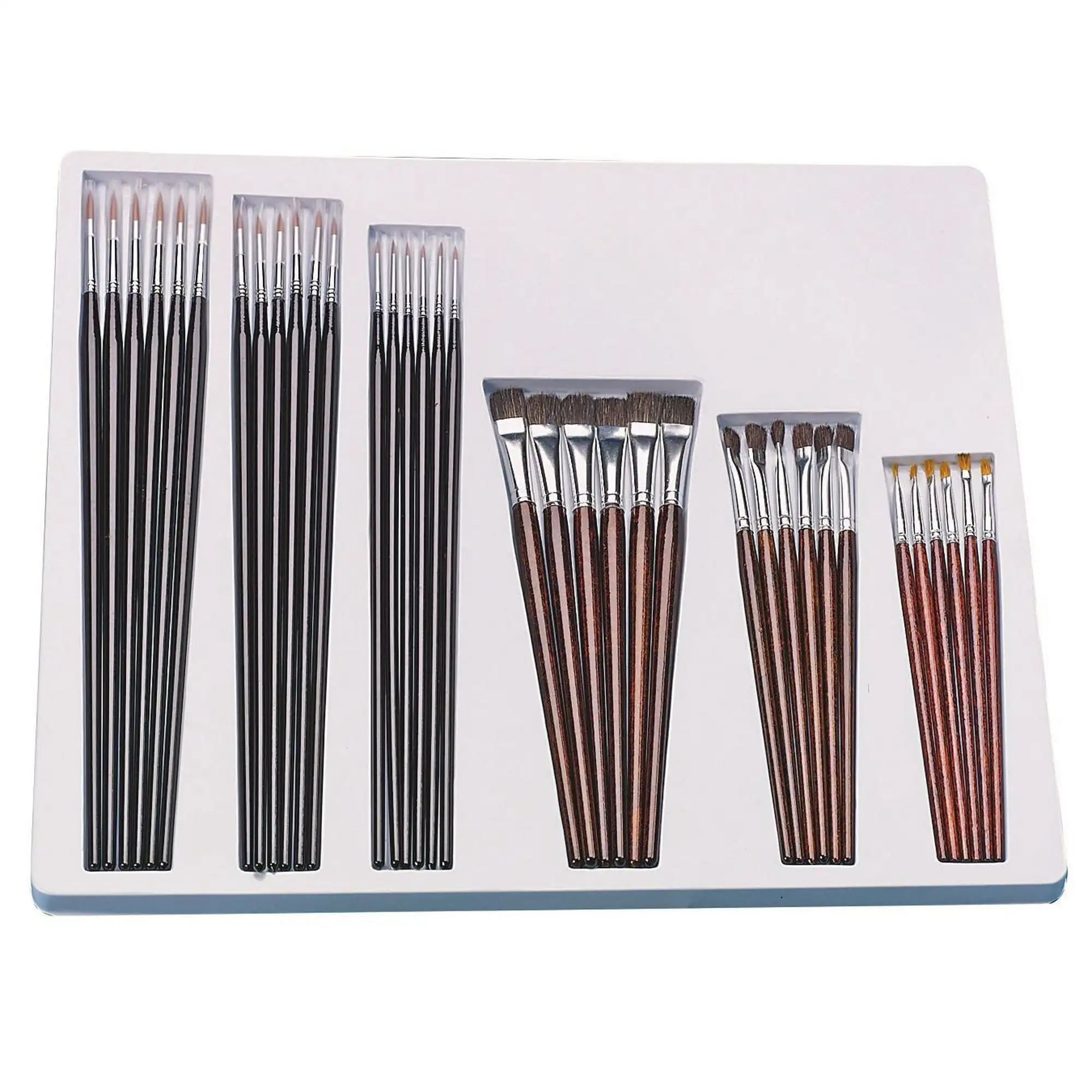 

Paint Brush Variety Pack - Round & Flat (Pack of 36)