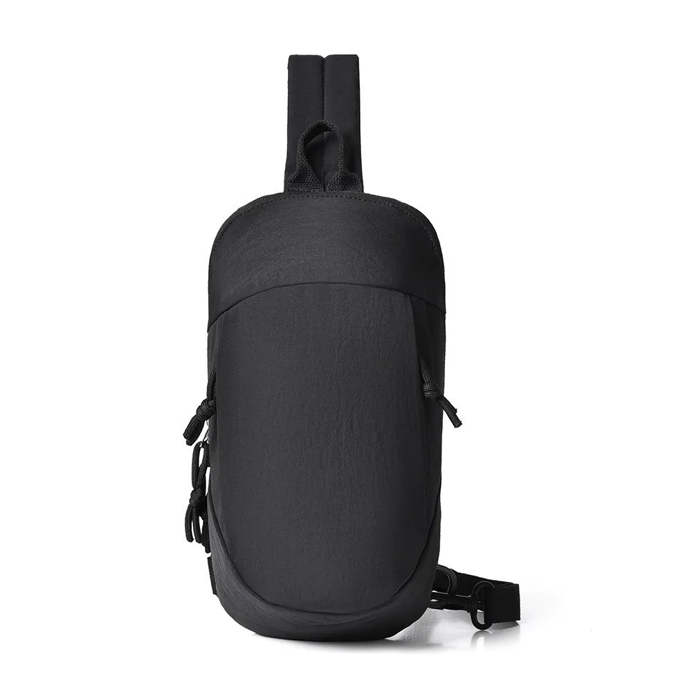 

Casual Men's Chest Bag Waterproof Commuting Nylon Sling Shoulder Bag Large Capacity Lightweight Male Crossbody Bag Biking