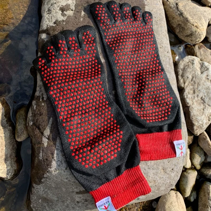 Anti-cut gespleten teensok 5 niveaus snijweerstand op blote voeten beschermend antislip buiten kamperen strand slijtvast wandelen herensokken