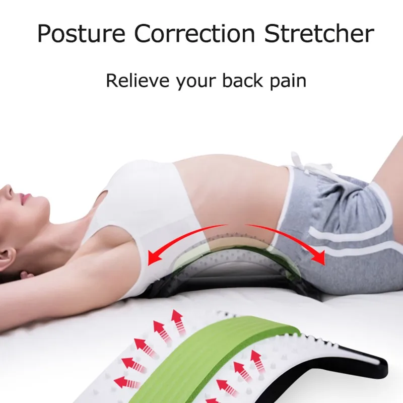 Back massage stretcher magic fitness back posture corrector lumbar traction spine posture back pain cushion