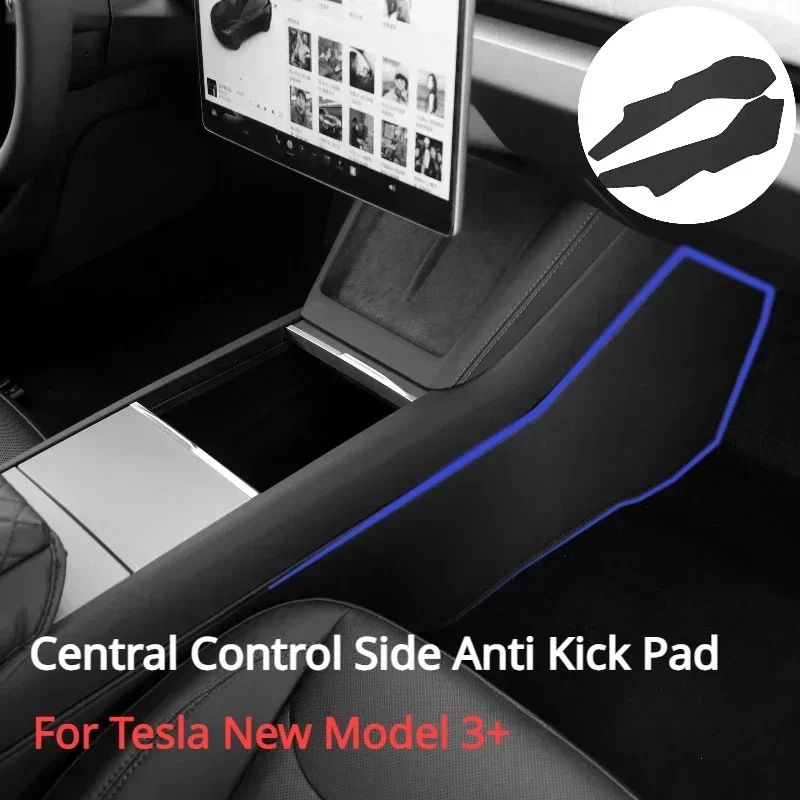 Dla Tesla New Model 3+ Anti Kick Pad Central Control Side Defense Kick Pad Leather Protector Model3 Highland Akcesoria 2024