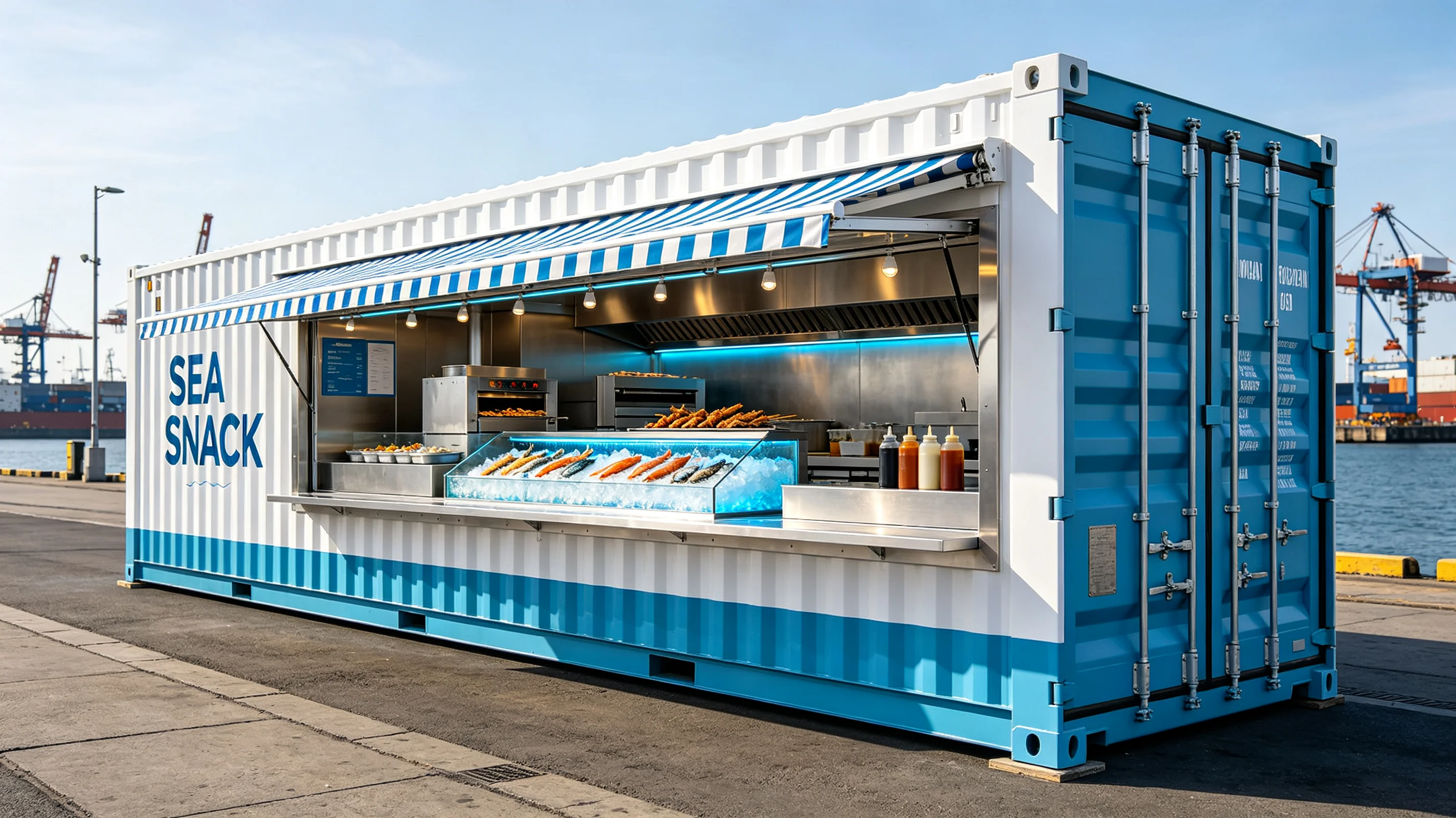 Modern Coffee Shop Kiosk Design Container Bar 20FT Prefabricated Design Kiosk for Sale Folding Container