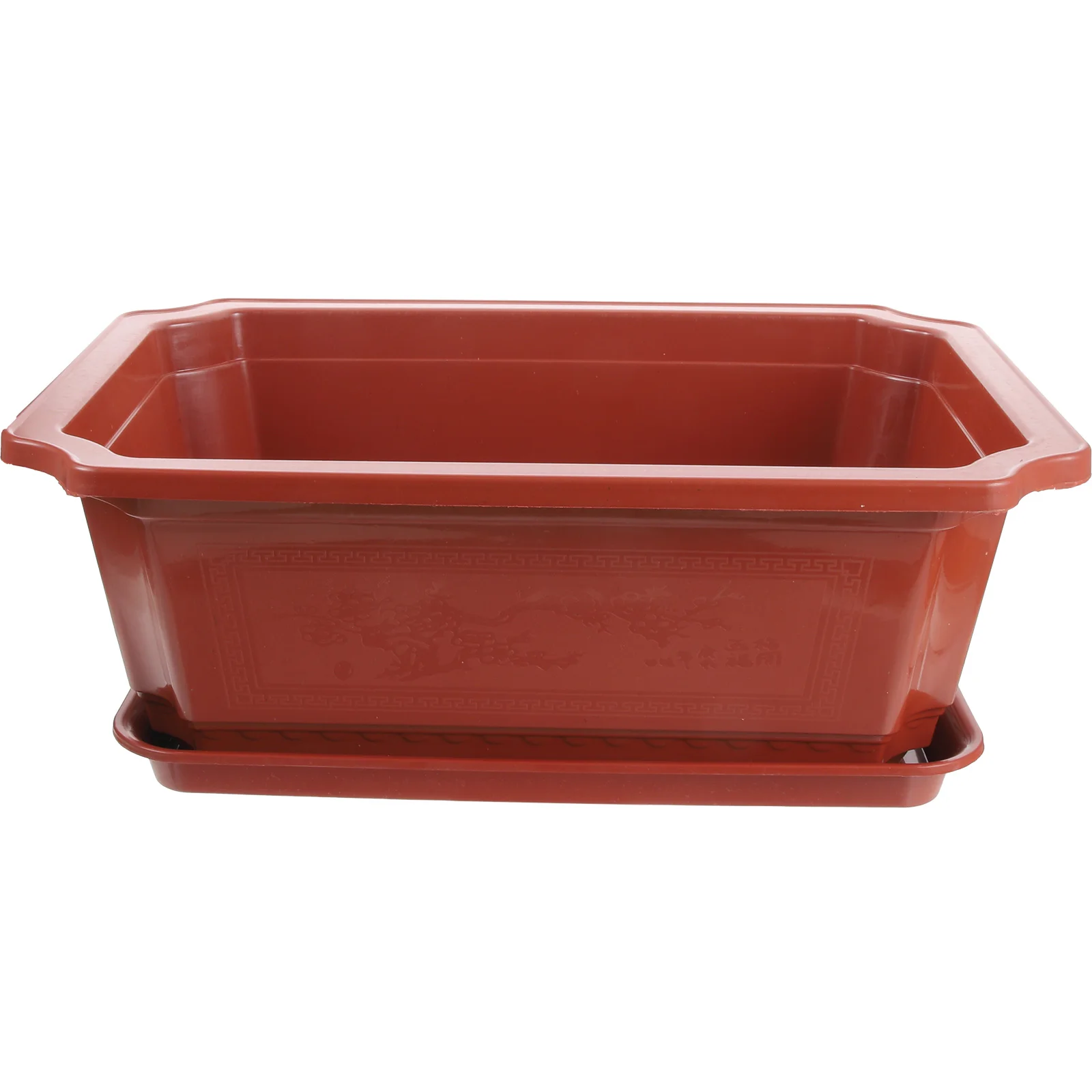 

Large Oval Flowerpot 450mm Planter 440mm Tray for Ferns Plants Premium Plastic Indoor Office Gardening Container