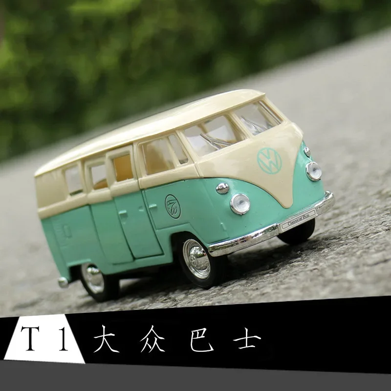 WELLY 1:36 Volkswagen T1 Bus Alloy Car Model Simulation Diecast Metal Classic Car Model Pull Back Collection Children Toy Gifts