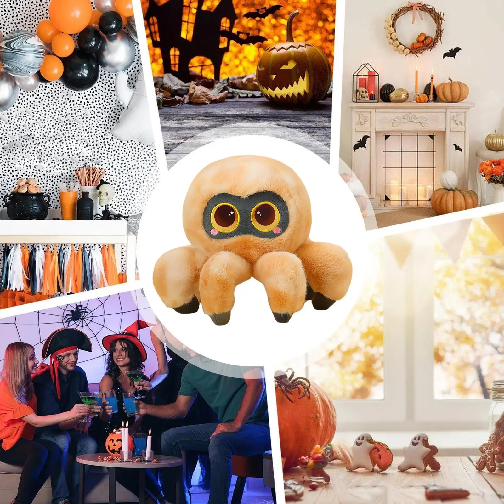 For Big-eyed Spider  Spider Stuffed Animal 11.8 Inch Soft Big-Eyed Spider Doll Halloween Stuffed Animal For Kids Adults Nursery