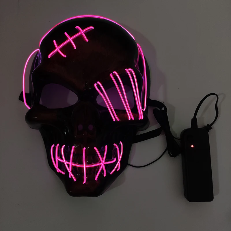 

Scary Light up Skeleton Mask Glowing Skull Head Masks Unisex Cosplay Horror Luminous Full Face Mask Costume Supplies