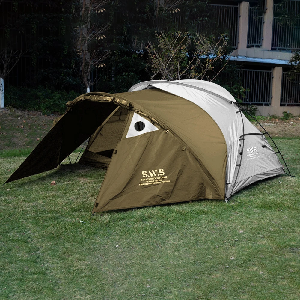 1/2 Person Ultralight Camping Tent Waterproof Double Layer Expansion Tent Anti-UV Coating UPF 30+ Portable Hiking Beach Tent