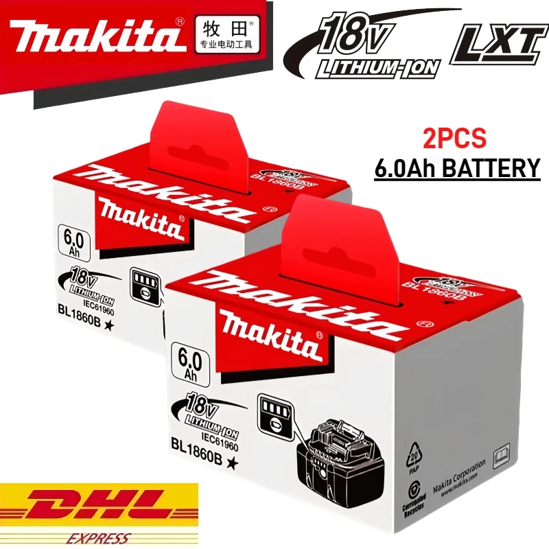 

Original Makita 18V Battery 6000mAh, for makita tool drill battery BL1850B BL1850 BL1860 BL1860 BL1830 BL1815 BL1840 LXT400