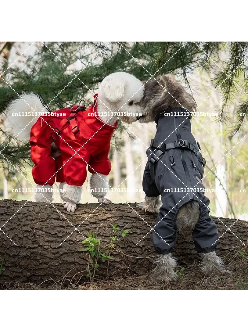 Dog Raincoat with Harness - Adjustable Waterproof Reflective Jacket for Small Dogs (Outdoor Protection for Chihuahua & Yorkie)