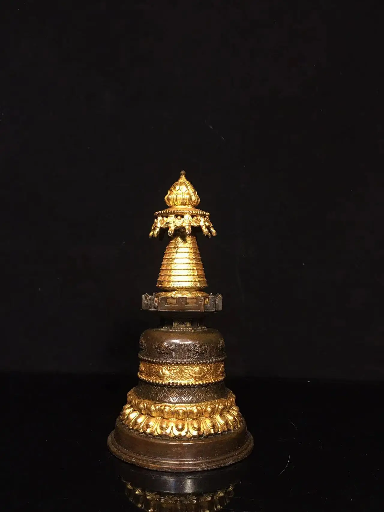 

Antique Chinease copper and gold stupas statue, Handicrafts, best collection&adornment, Free shipping