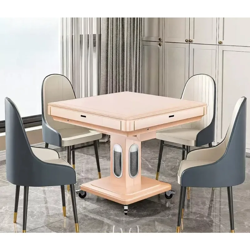 Smart Foldable Automatic Mahjong Table Silent Dual Purpose Dining Table with Heating for Home
