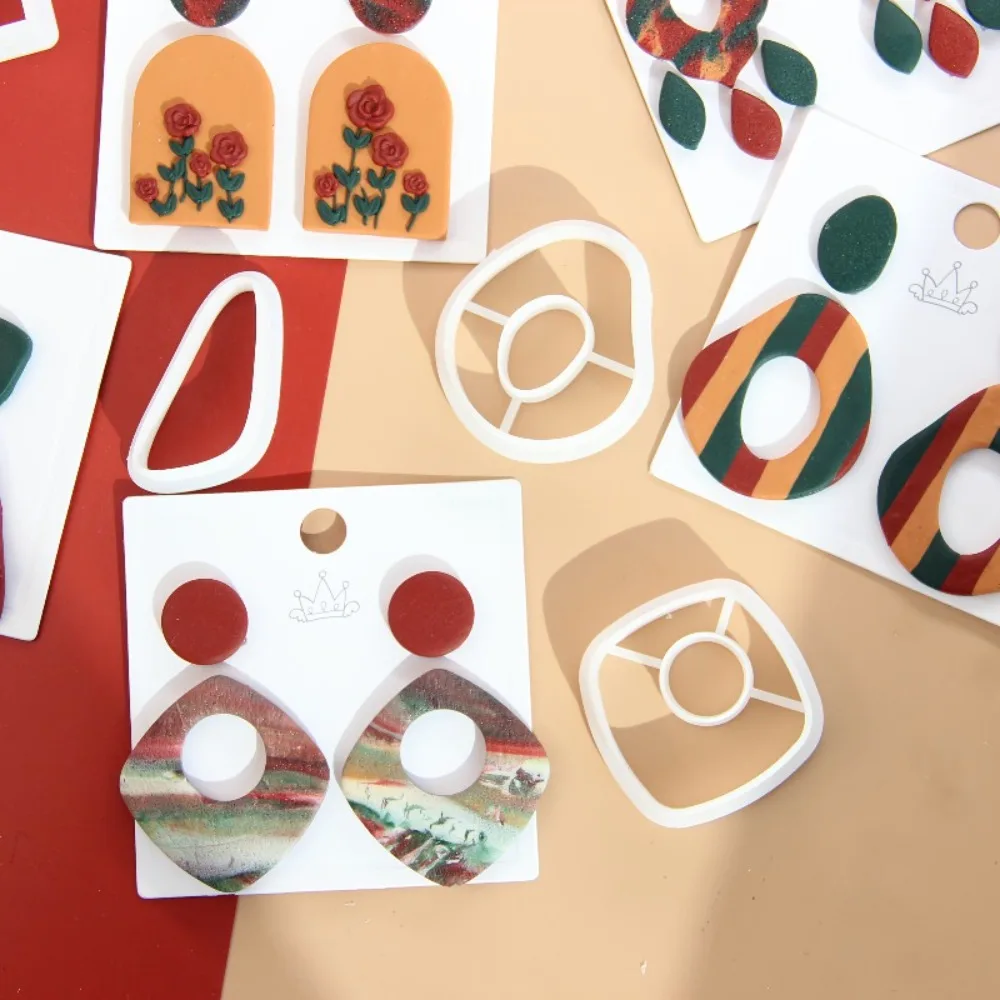 10pcs Geometric Clay Cutters Irregular Shape Clay Earring Cutters Square/Polygon Polymer Clay Tools for Making Earrings Pendants