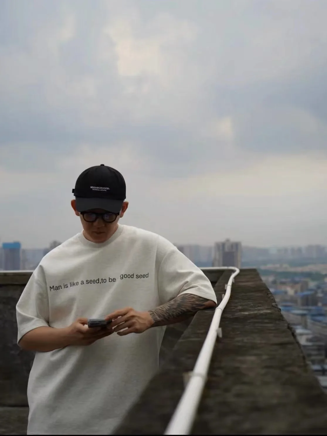 

Classic NBHD Embroidered Baseball Cap Casual Sunade Letter Curved Bill Hat Cotton Material ex Streetwear Cap