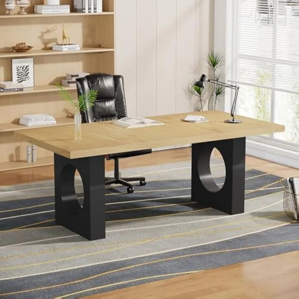 

70.9-Inch Executive Computer Desk for Home Office, Modern Simple Large Office Desks Laptop Workstation, Writing Table with Wide