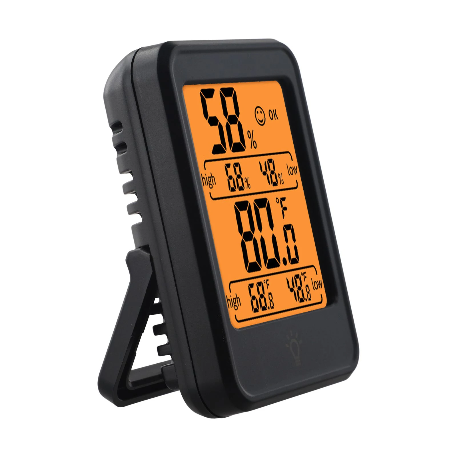 

Functional Digital Household Thermometer Hygrometer Featuring Touch Buttons and Accurate Environmental Data Capture