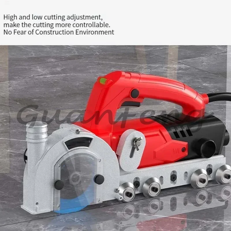 Dust-free ceramic floor tile gap cleaning and grooving tool