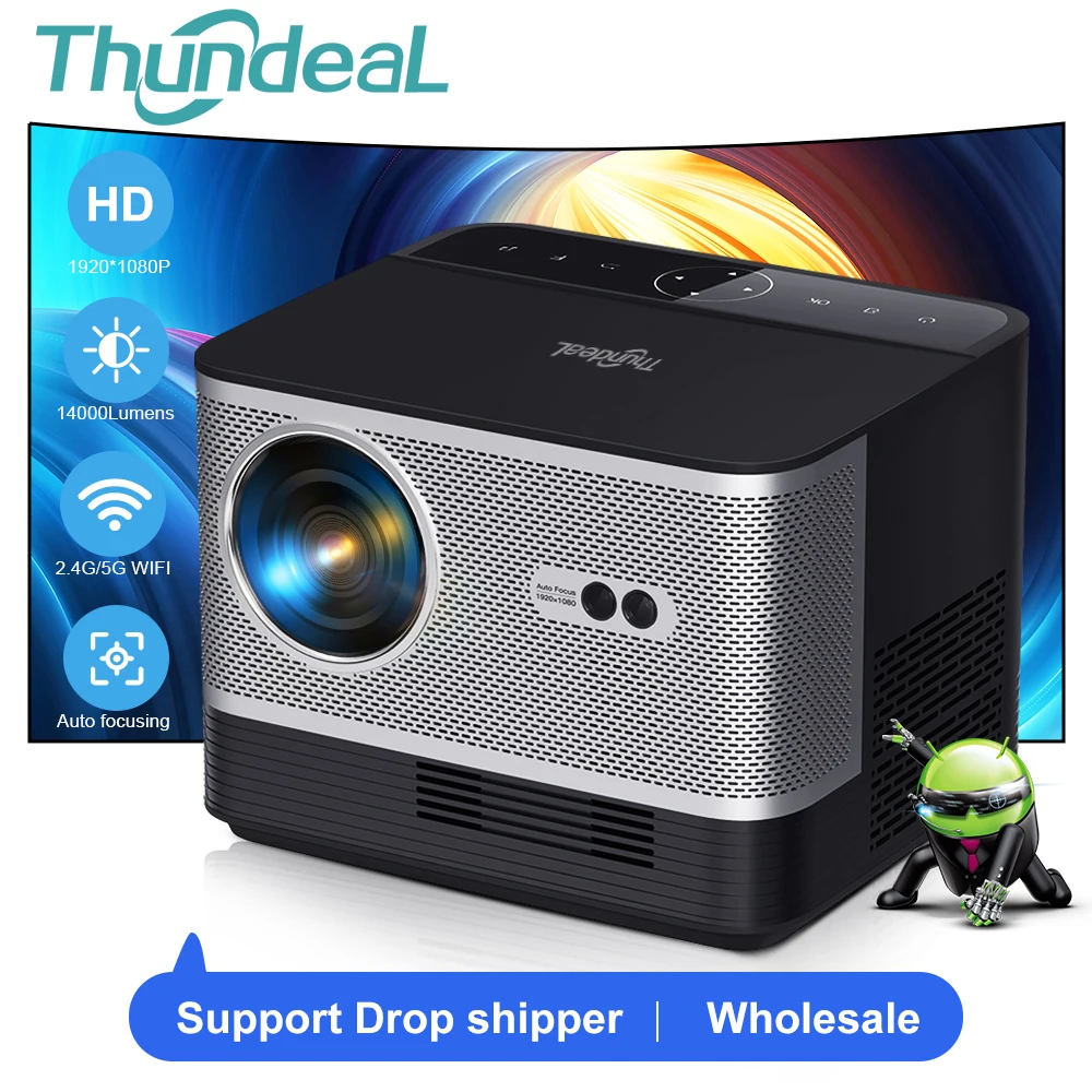 

Support Dropshipper Wholesale 1080P FHD Android WiFi Projector TDA5 Mini Portable Projector TDA5W Smart Home Theater 4K Video