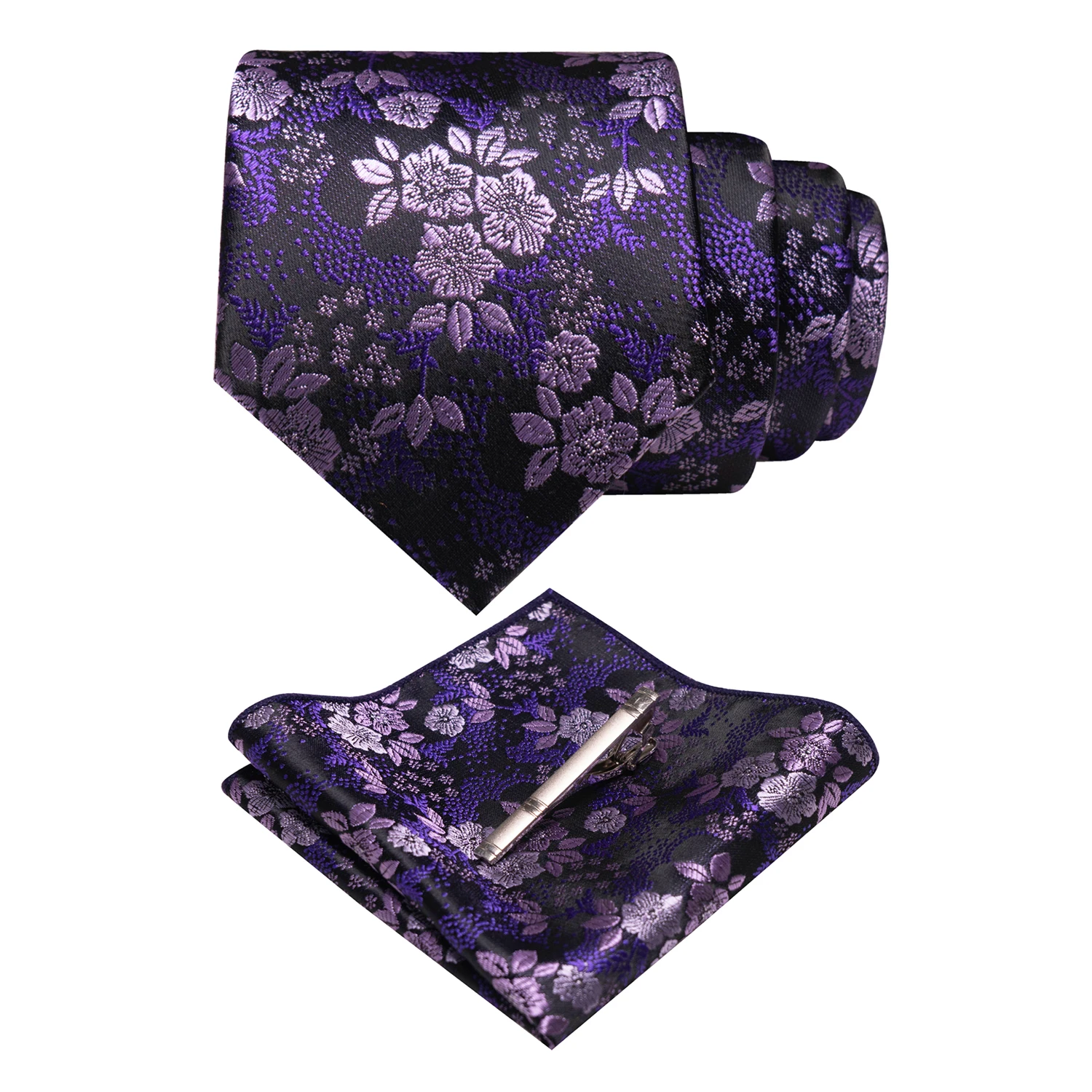 JEMYGINS Floral Seide Männer Krawatte Einstecktuch Krawatte Clip Sets Hochzeit Party Krawatte Männer Zubehör Hohe Qualität Gravata – Detail 31