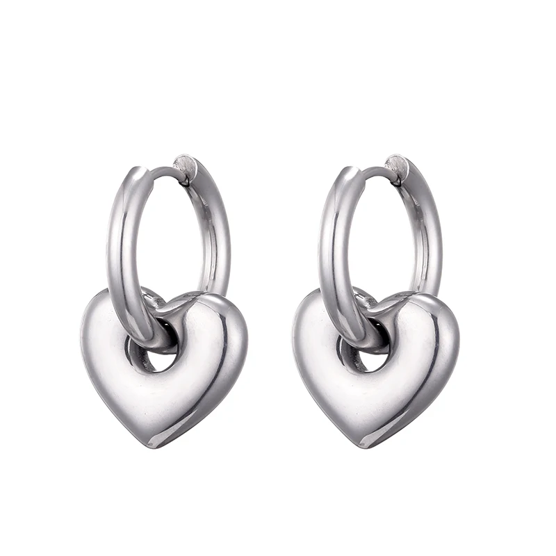 Klassische Edelstahl-Herz-Stern-Creolen für Frauen, Punk Hip Hop Gold Silber Farbe Y2K Schmuck Damen Ohrringe Oorbellen – Detail 32
